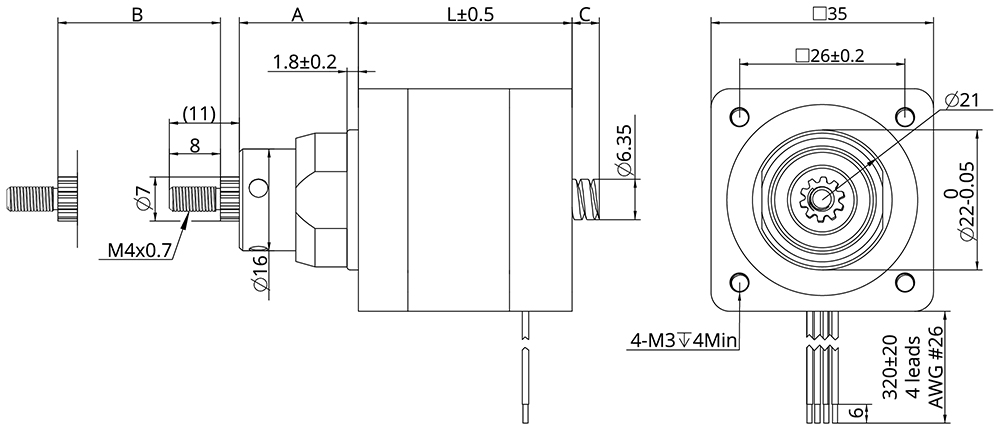 kaptive actuator demension
